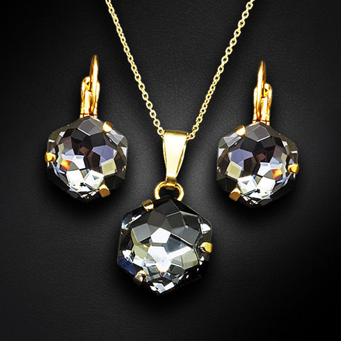 Комплект "Fantāzija (Silver Night)" с кристаллами Swarovski™